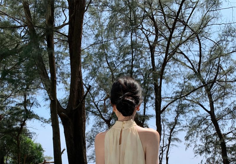Lydiah - Halter maxi-zonnejurk met patroon