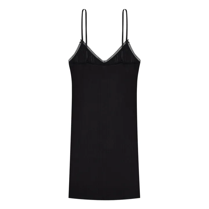 Cou Cou Intimates Robe Cami Pointelle Coton Bio | Noir