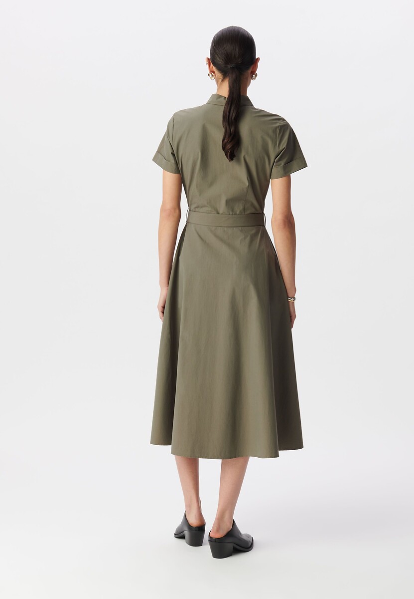 IKKS<br>Vestido camisa midi com mangas curtas
