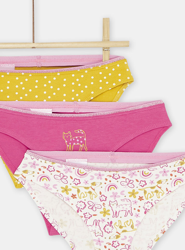 Lot de 3 culottes multicolores fille