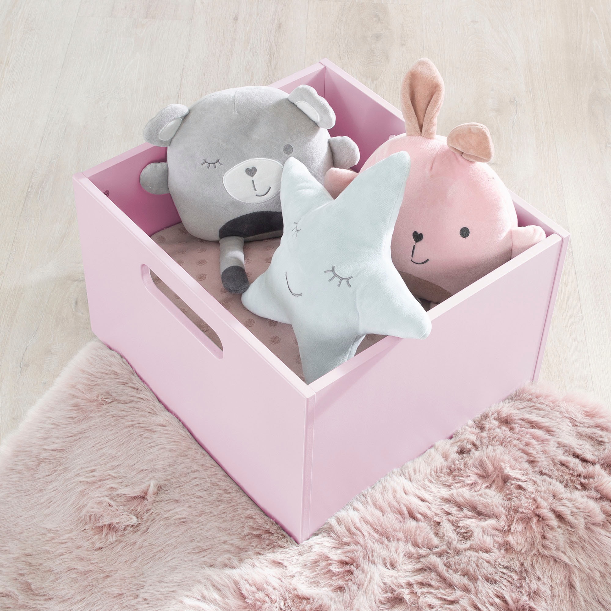 roba® Aufbewahrungsbox »rosa« aus Holz; Organizer für Spielzeug