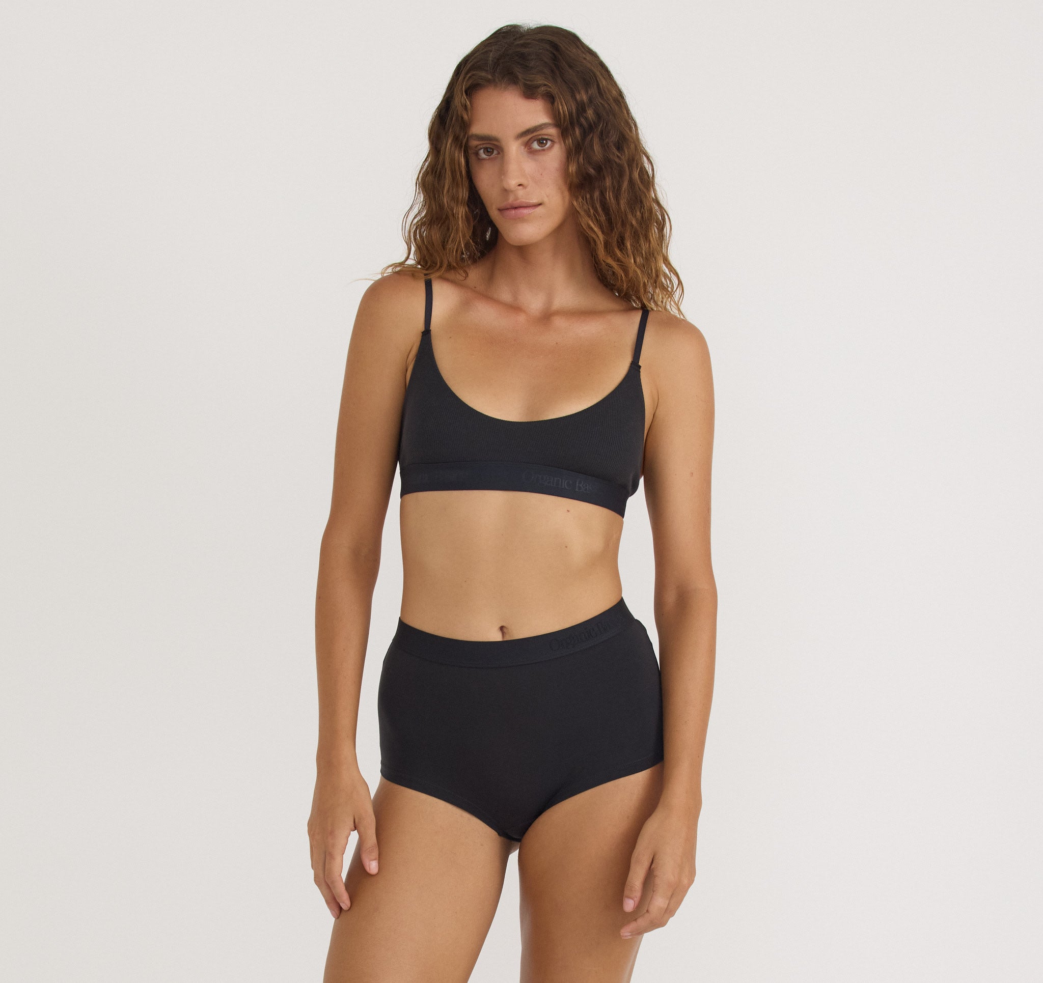 ORGANIC COTTON<br>Core Rib Open Back Scoop Bralette