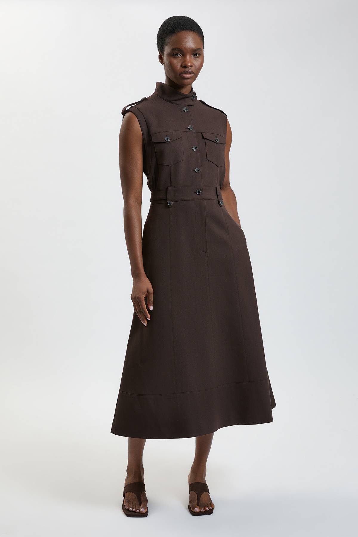 KarenMillen Robe Utilitaire Texturée Chevrons Petite