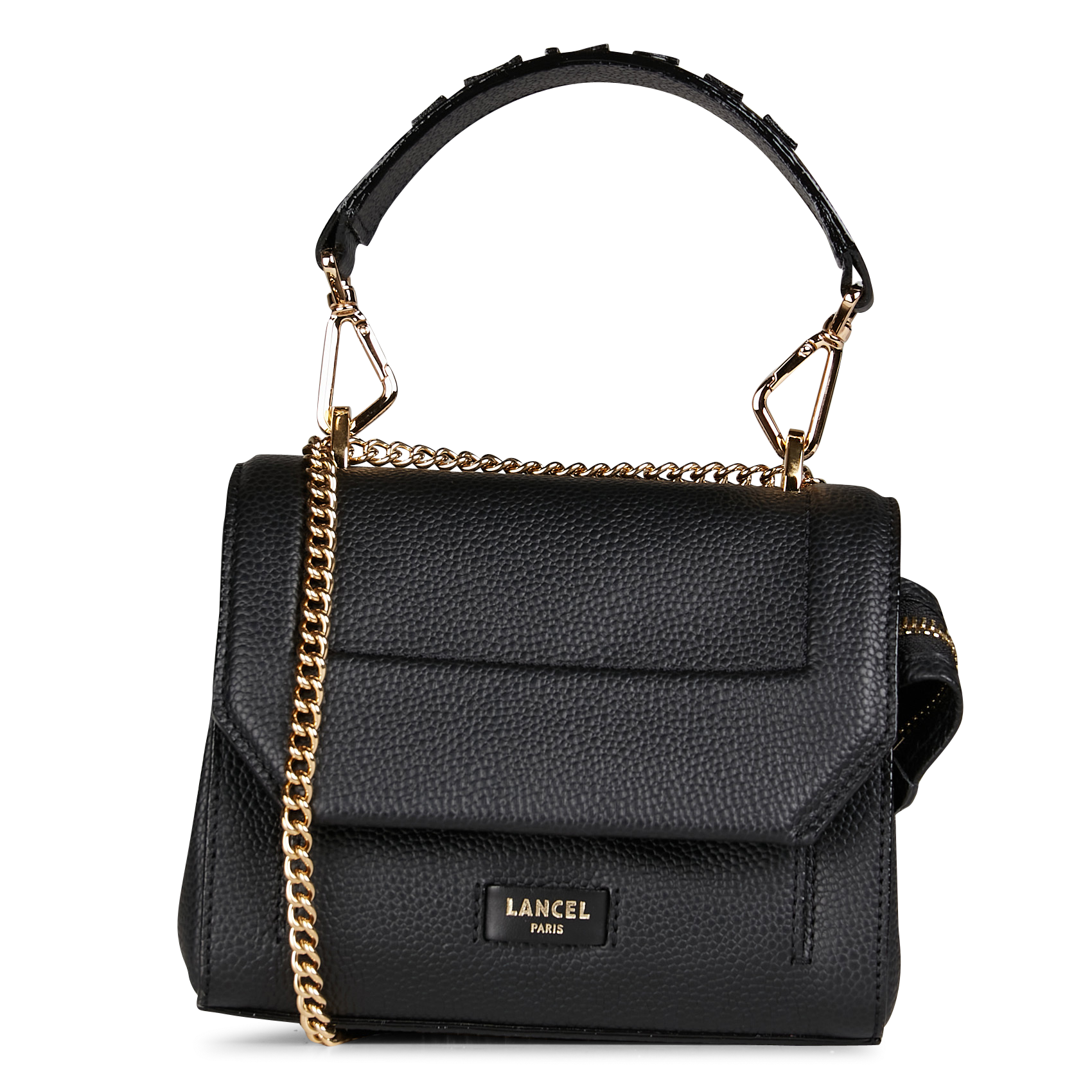 NINON S - Sac à rabat petit modèle en cuir grainé | Noir