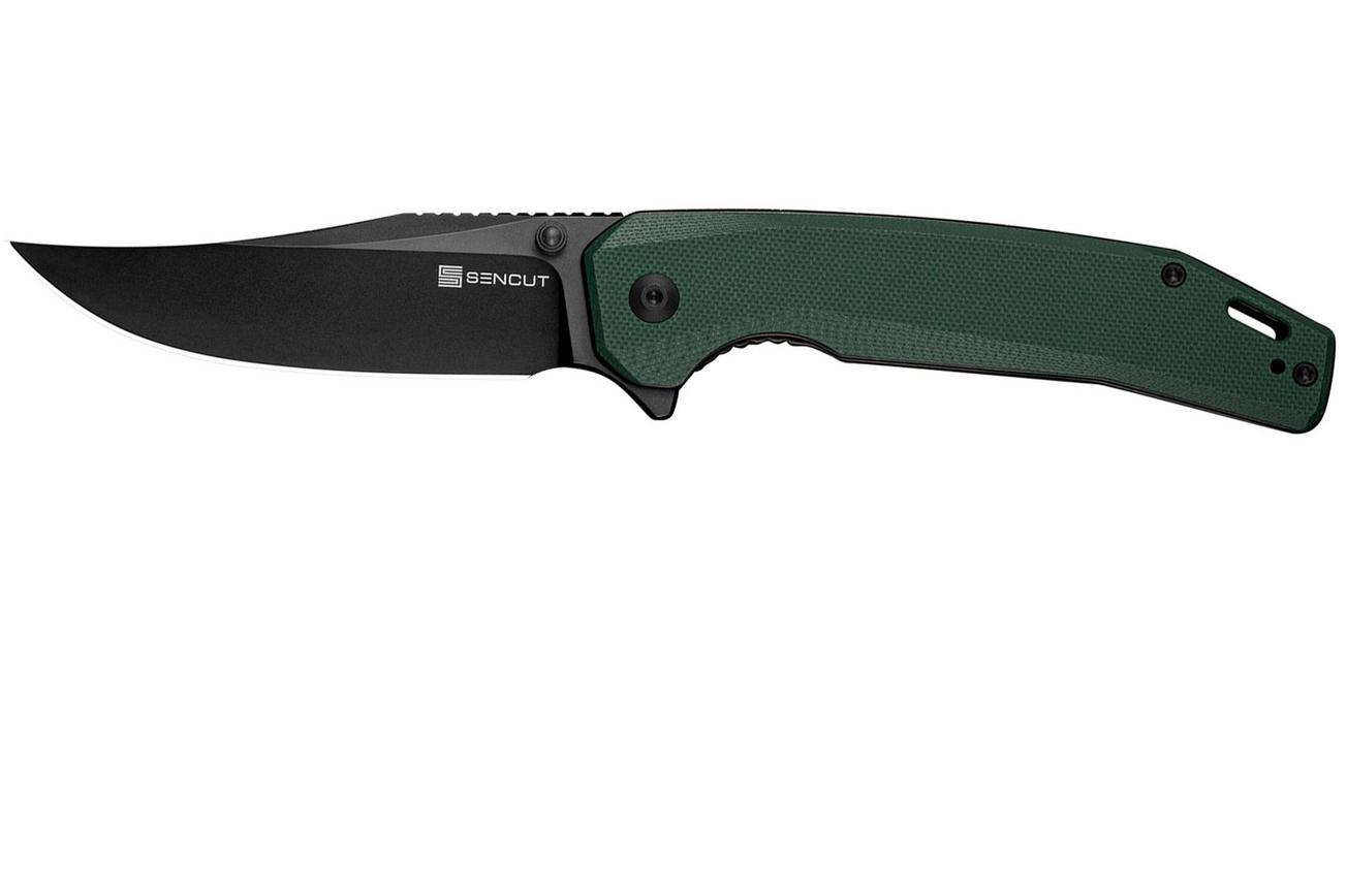 SENCUT Vornix S25038-1 Black 9Cr18MoV, Teal Green G10, zakmes