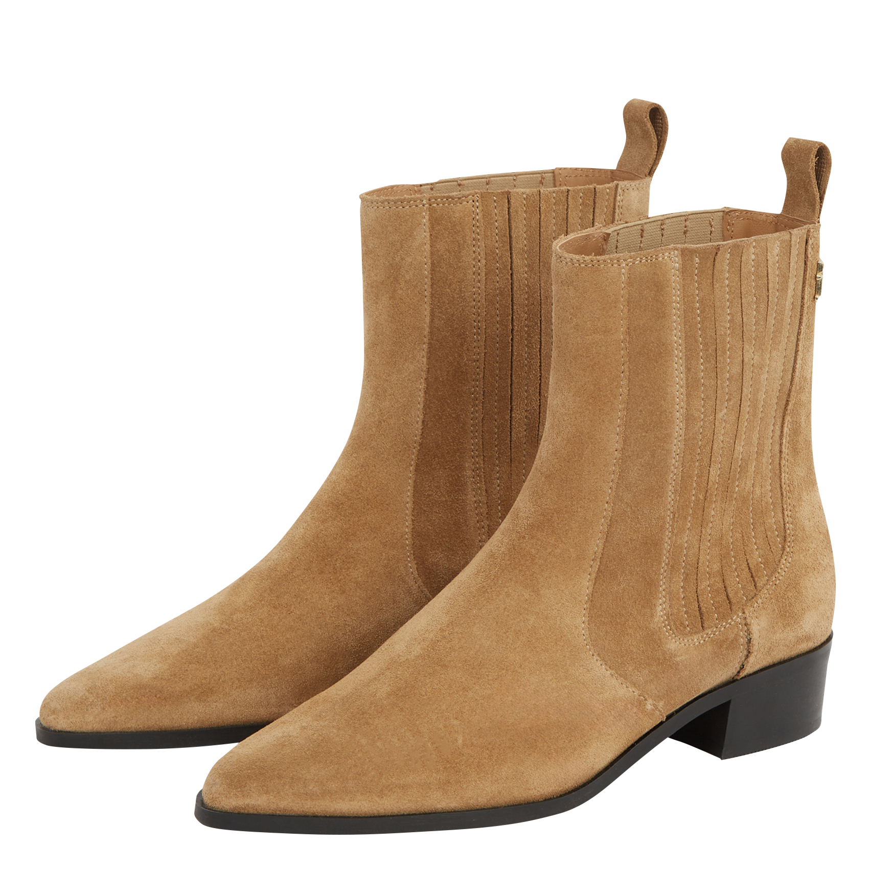 Bottines en cuir velours | Kaki