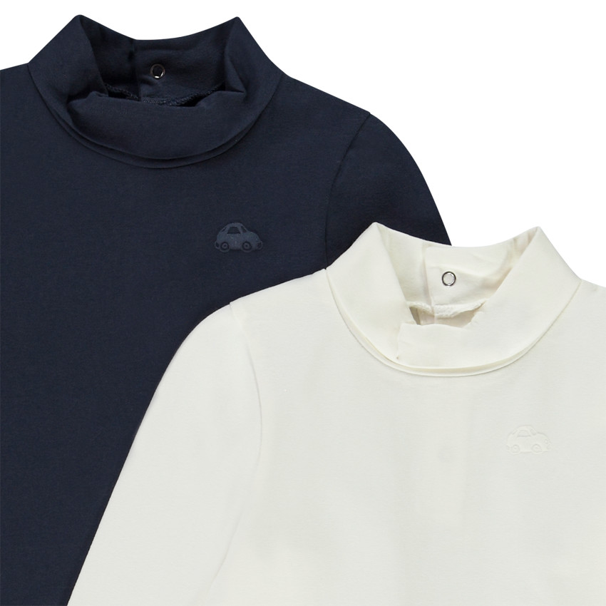Lot de 2 sous-pulls col roulé unis pour bébé garçon