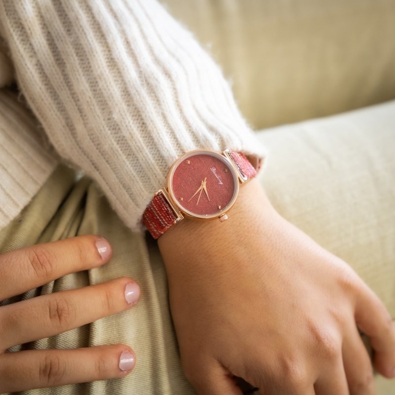 Montre Femme CHTIME bracelet Cuir Rouge