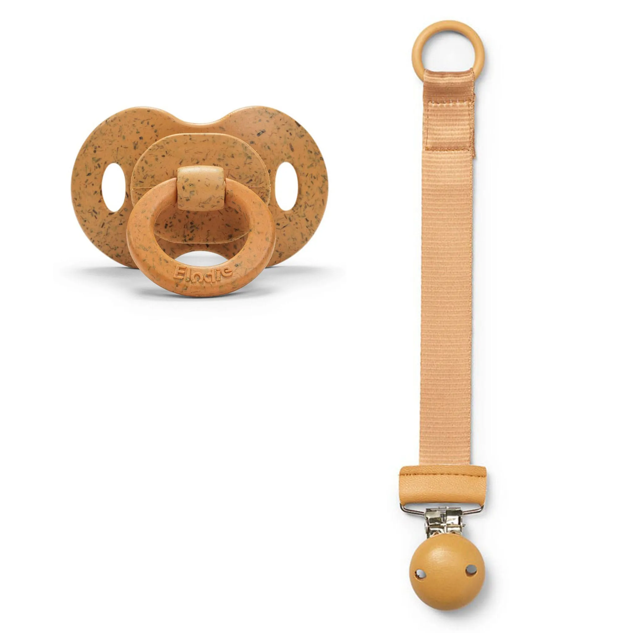 Elodie Suce + Attache suce en bois - Jaune or