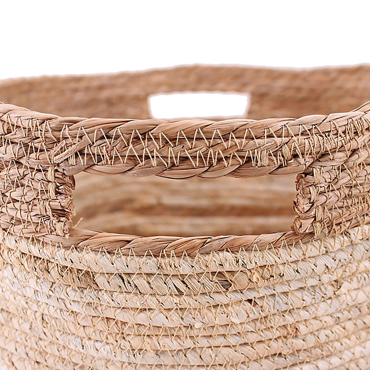 Panier rond base carrée en jonc de mer Norasia couleur naturelle taille L