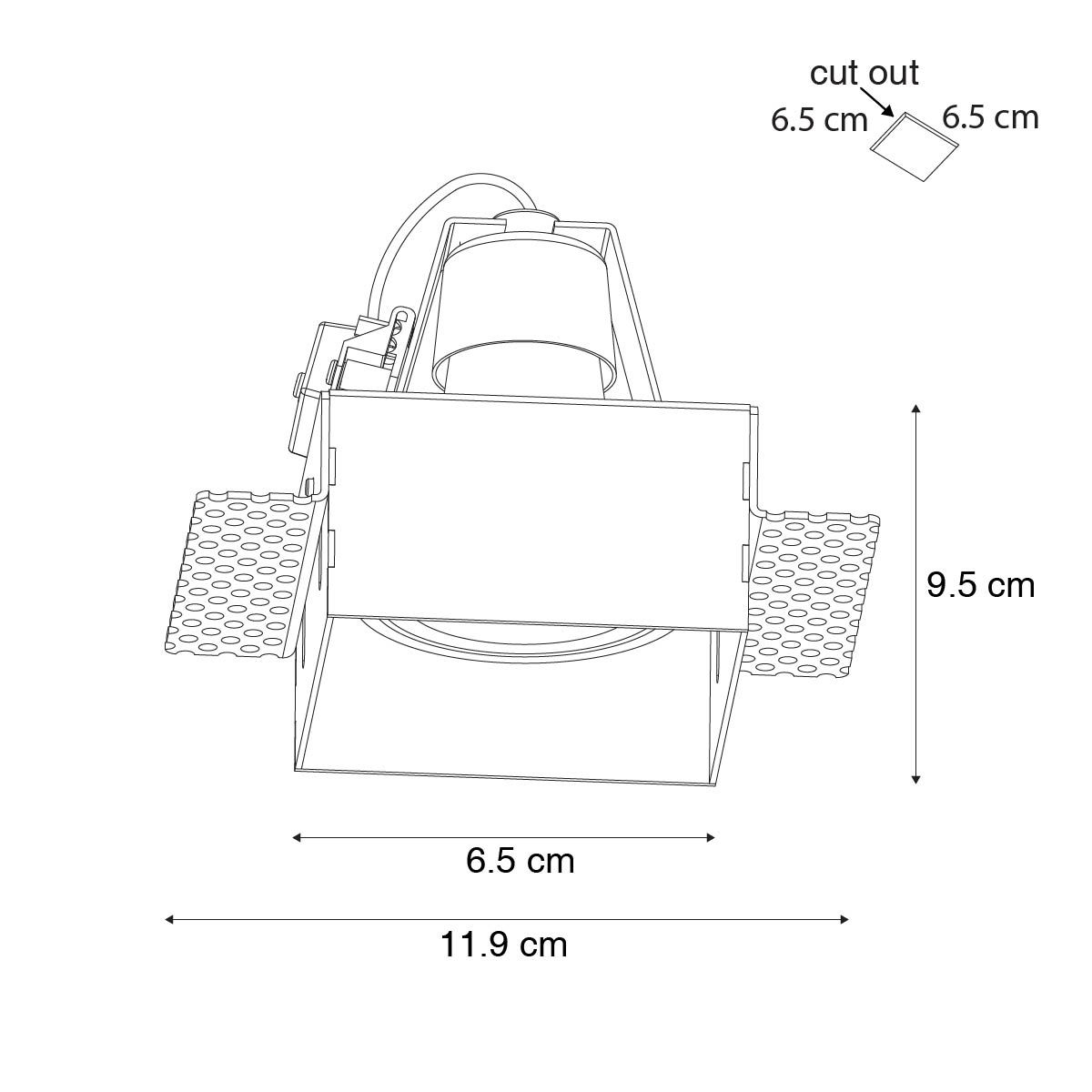 Set van 6 inbouwspots wit GU10 50mm trimless - Oneon