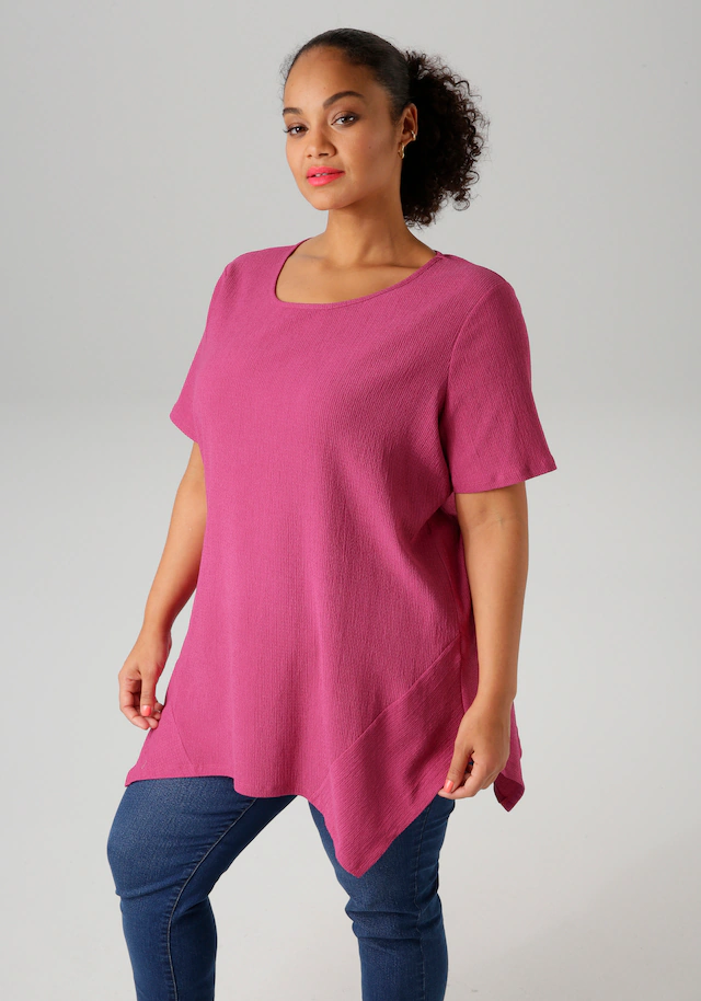 Aniston PLUS Blusenshirt , mit dezenter Streifenlook Struktur