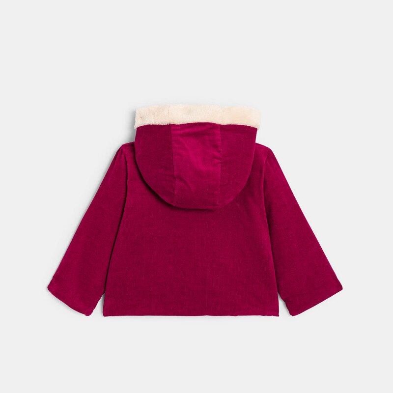 Veste chaude velours doublure sherpa rose naissance Rose