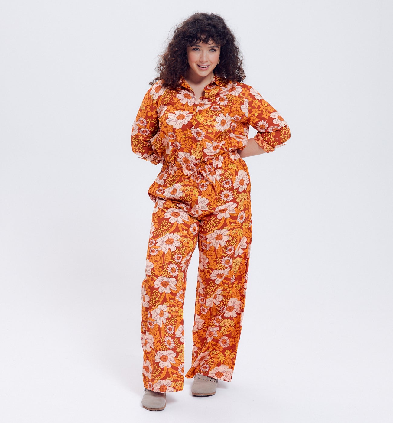 Chemise en coton Femme - Imprimé orange
