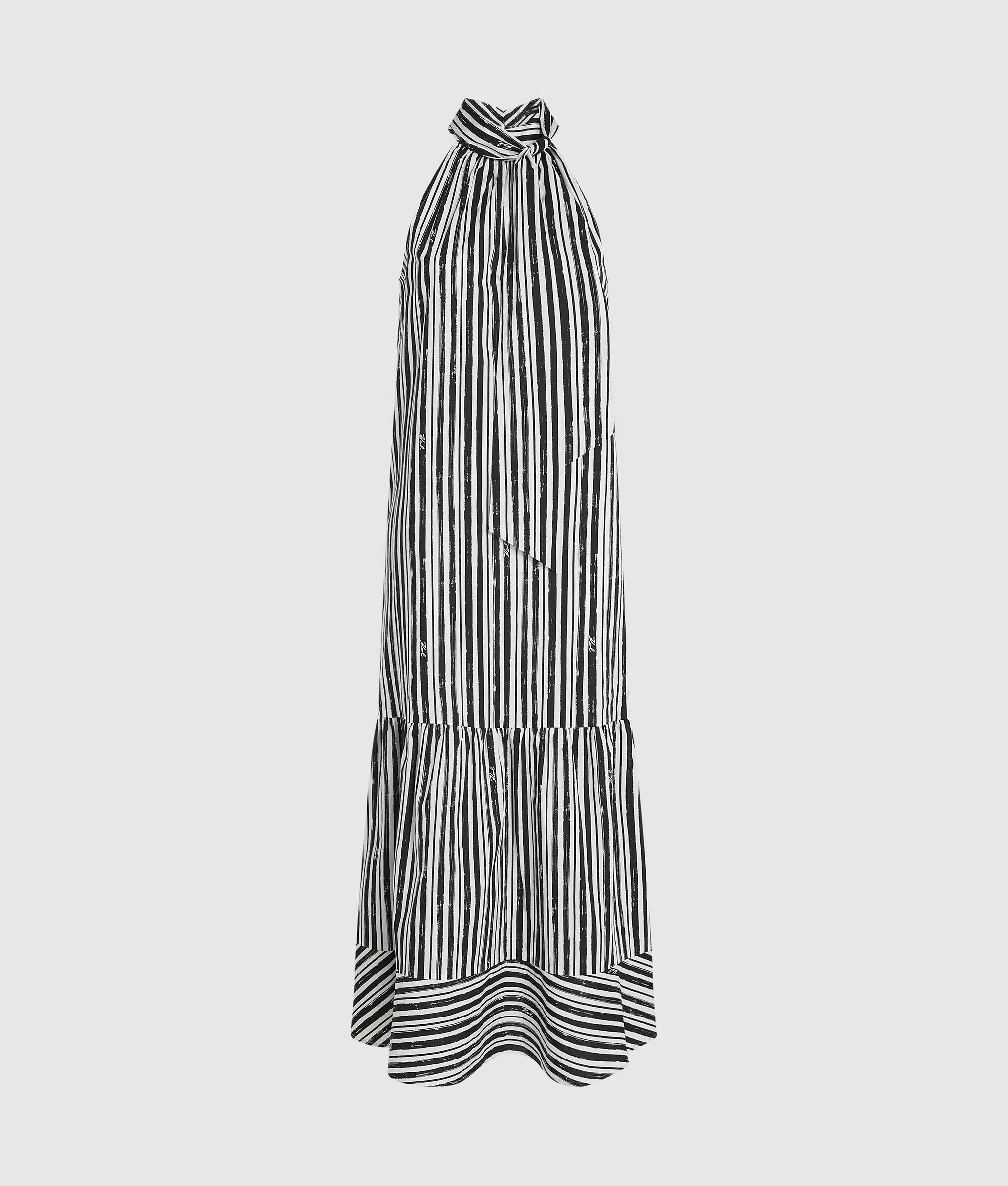 Gestreepte halternek maxi-Jurk