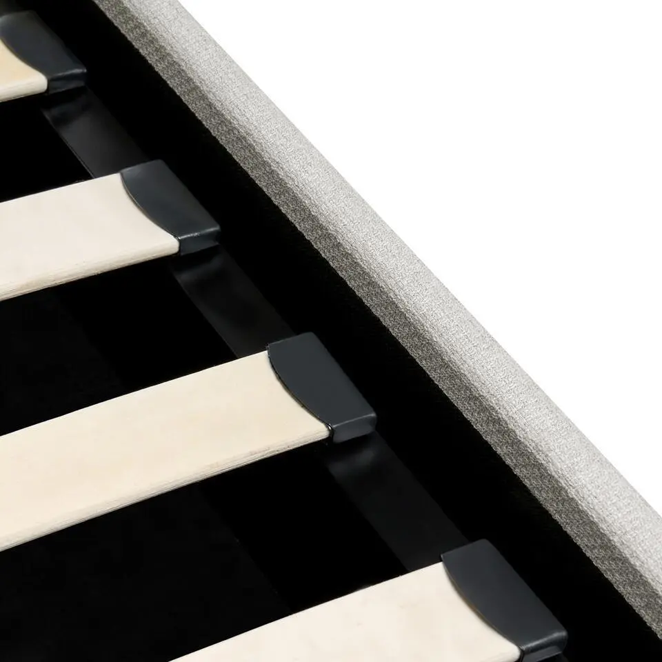 DINAN - Tweepersoonsbed - Lichtbeige - 140 x 200 cm - Polyester