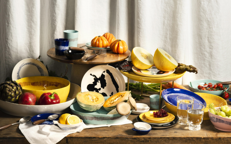 Serax Feast by Ottolenghi dinerbord Ø26.5 Yellow Stripes Red