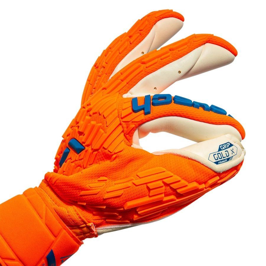 Reusch Gants de Gardien Attrakt Gold X FreeGel Hyper Orange - Orange/Bleu