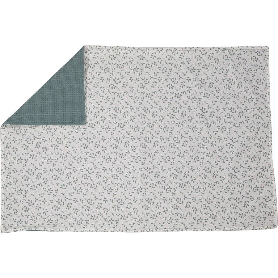 ULLENBOOM Babydecke & Kuscheldecke Waffel Floral Grün 70 x 100 cm