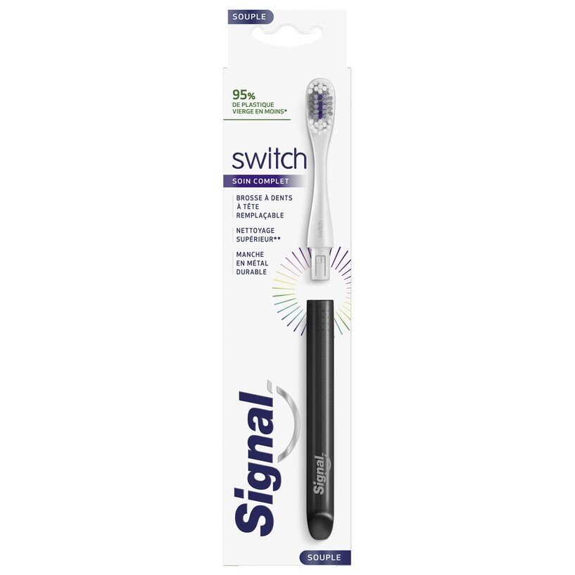 Brosses à dents à tête remplaçable - Switch - Souple - 3 unités