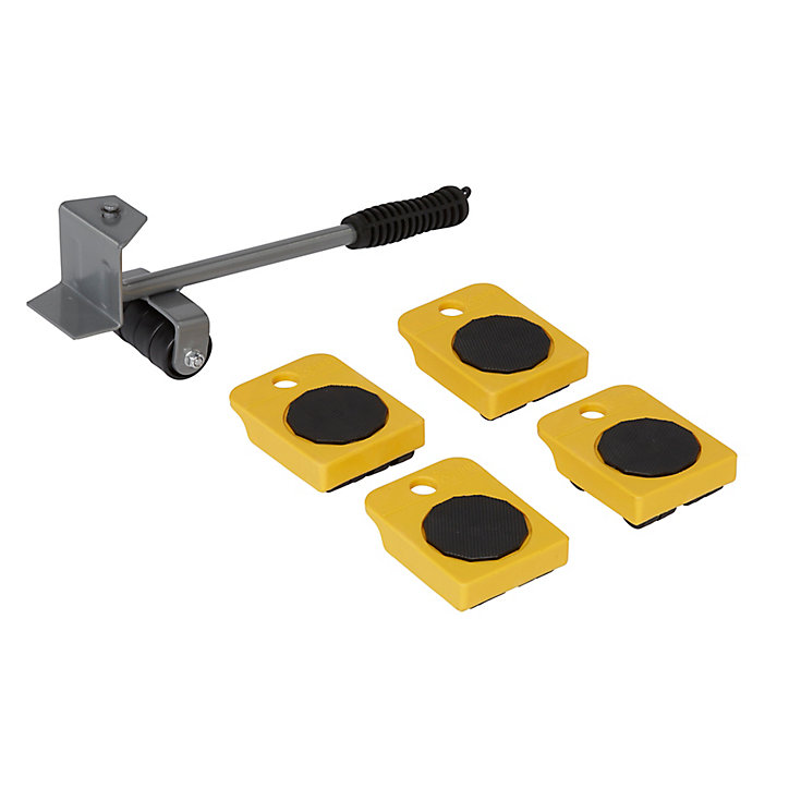 Kit de déplacement de meubles Diall TR27 1 levier + 4 coins roulant capacité 150 kg
