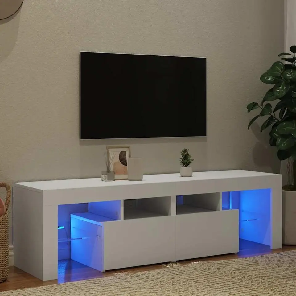 vidaXL - Tv-kast - Wit - Bewerkt hout