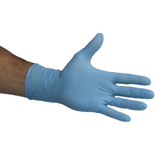 Gant de protection chimique nitrile PROP Optifirm 300 bleu non poudré 30cm