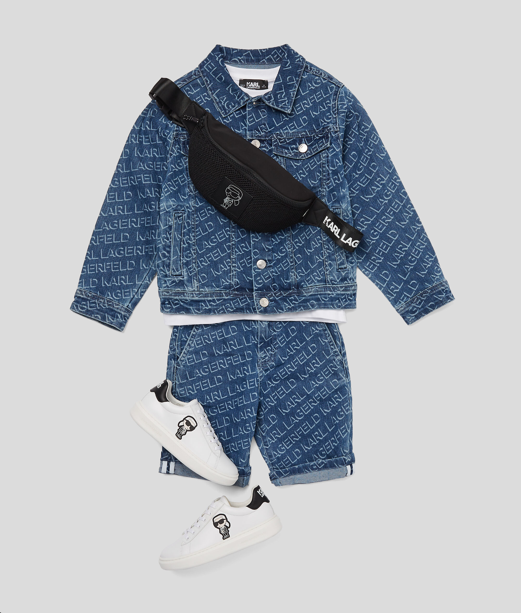 Short en jean pour garçon à logo en diagonale