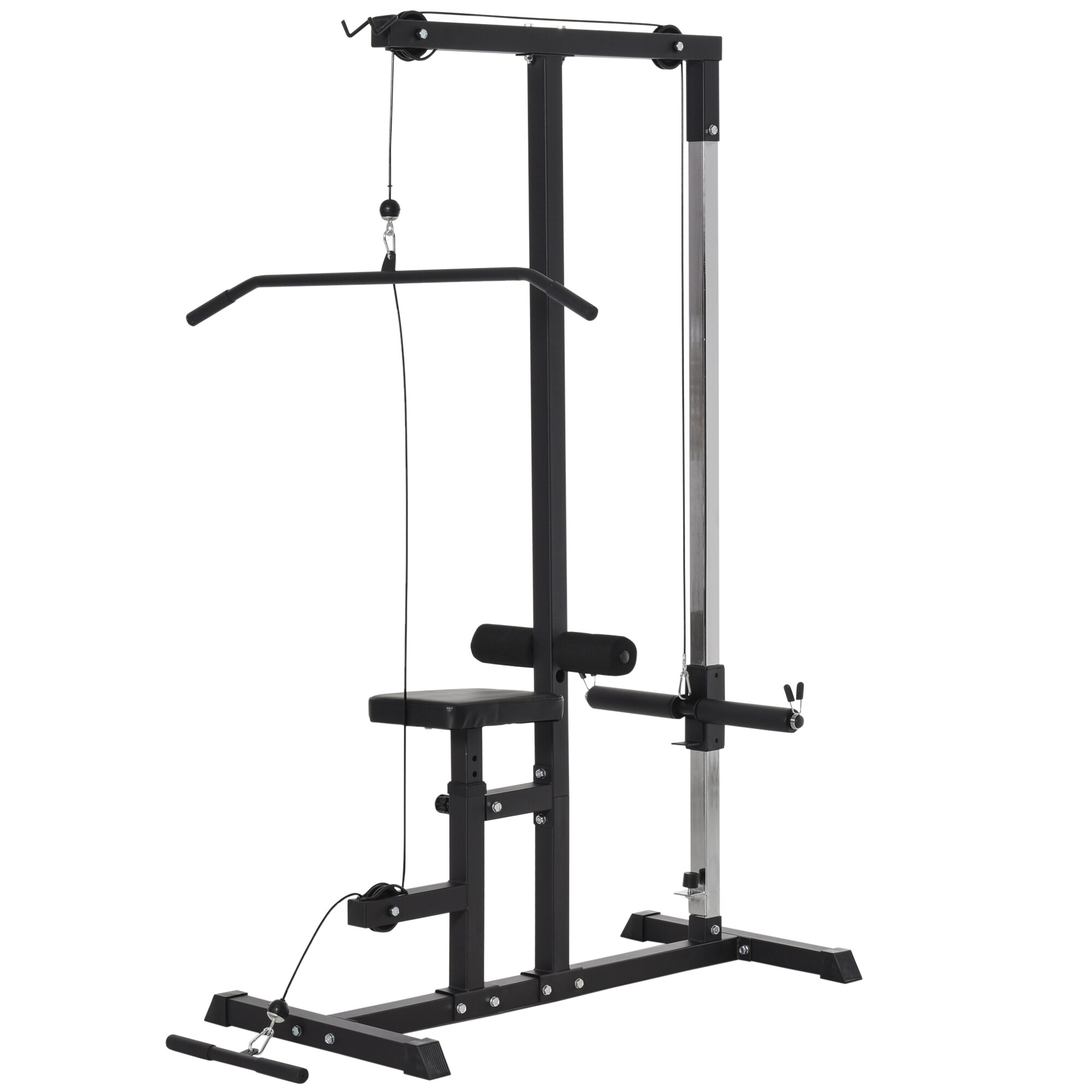 HOMCOM Kraftstation Ideales Training für verschiedene Muskelgruppen, 3 Höhenpositionen Schwarz 107 x 120 x 190 cm (BxTxH)