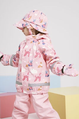 Nordbjørn Fjord Fôret Sydvest & Votter, Puppy Love Candy Pink