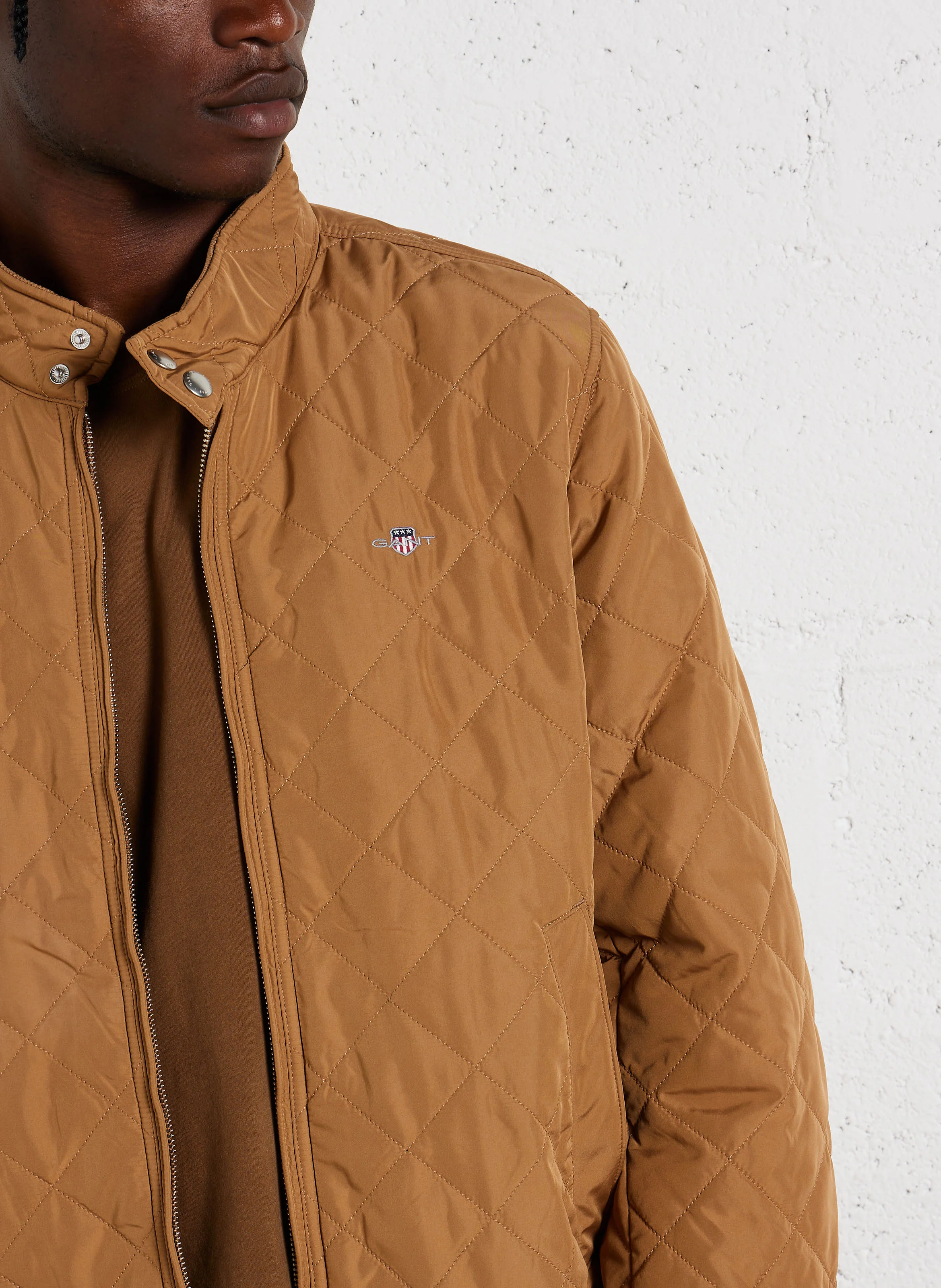 Veste col montant matelassée| Marron