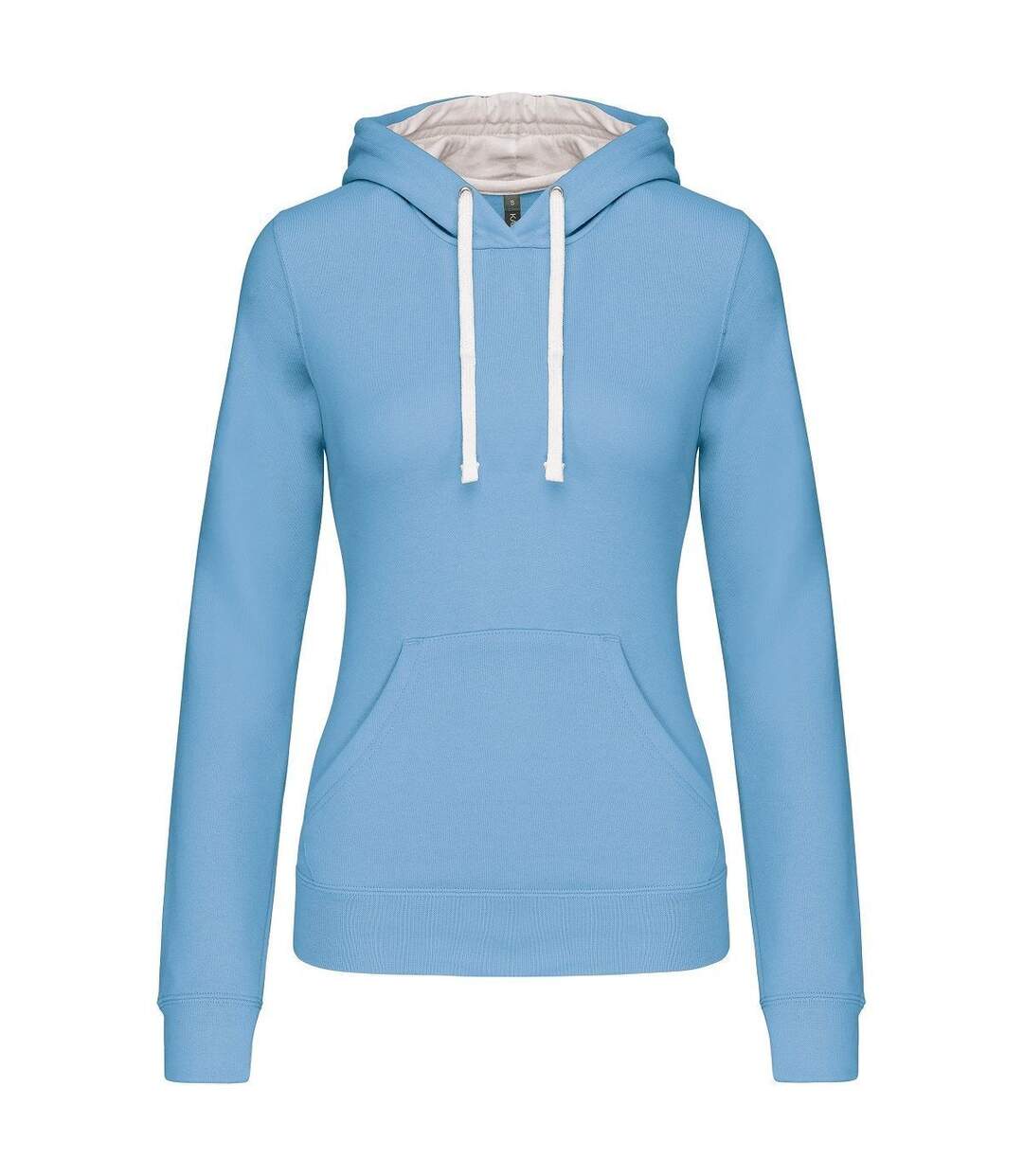 Sweat à capuche contrastée - Femme - K465 - bleu ciel et blanc