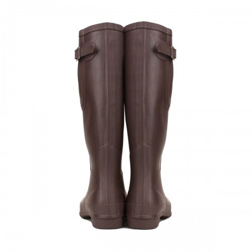 Botas de chuva femininas de cano alto na cor chocolate escuro