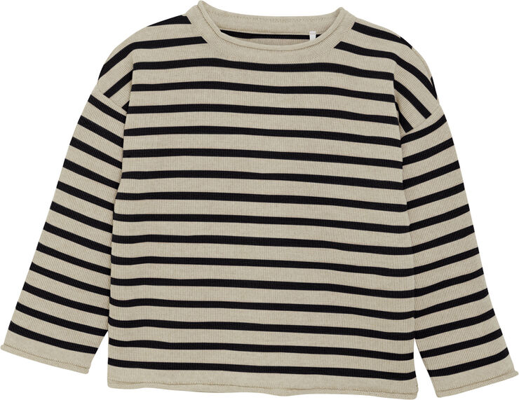 Huttelihut Pullover Stripe Wool Knit Dark navy