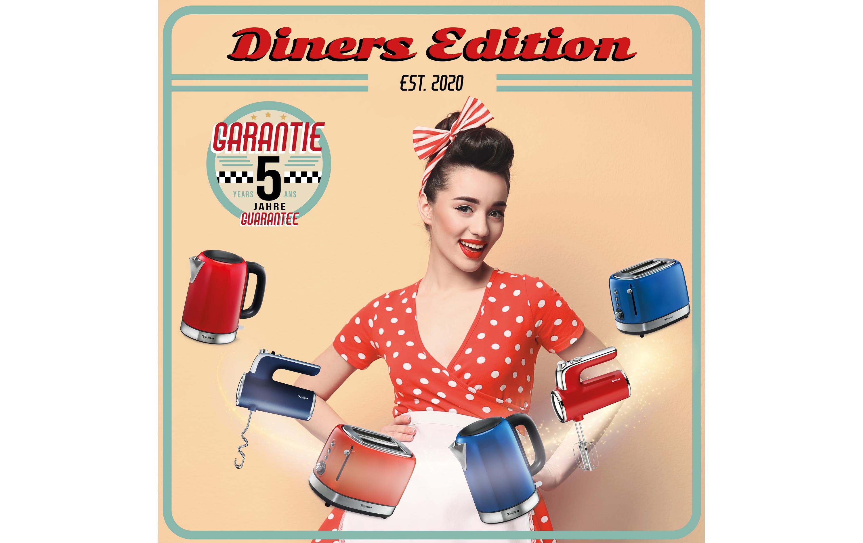 Toaster Diners Edition BlauKlassischer Toaster mit hochwertigem Gehäuse im Retro-Design