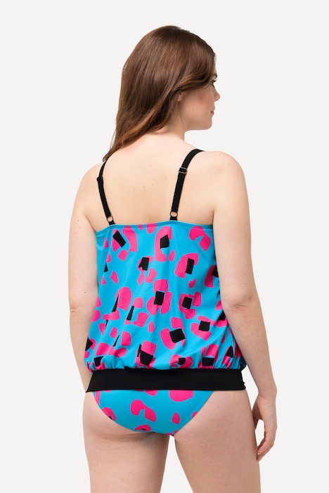 Tankini, Neon-Leomuster, Softcups, Träger verstellbar