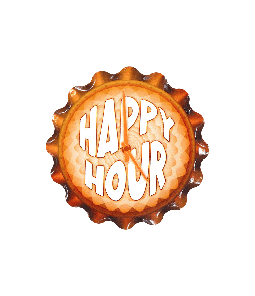 Oranje Onderzetters Happy Hour 11cm