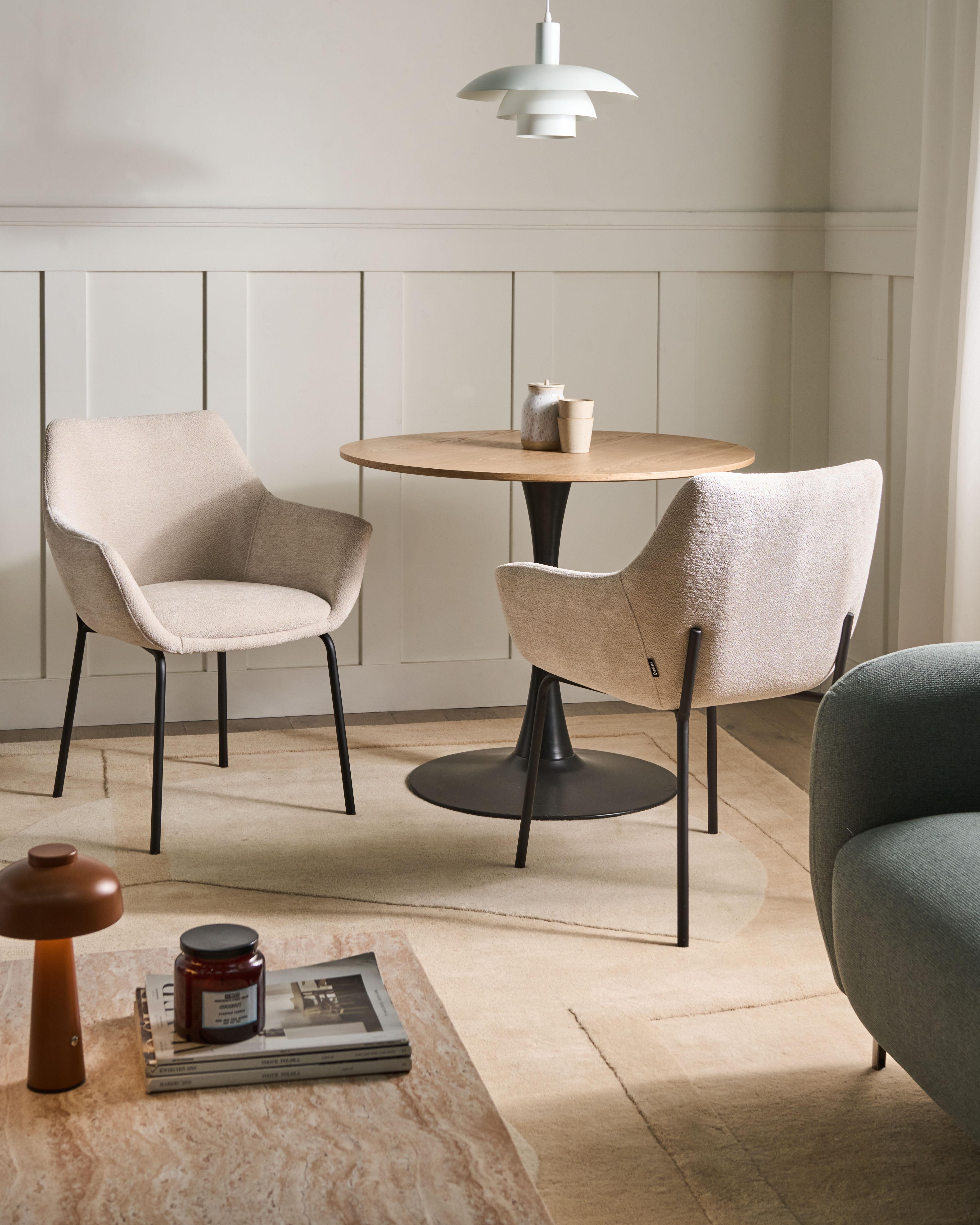 Set van 2 eetkamerstoelen BOWDON Chenille Lichtbeige