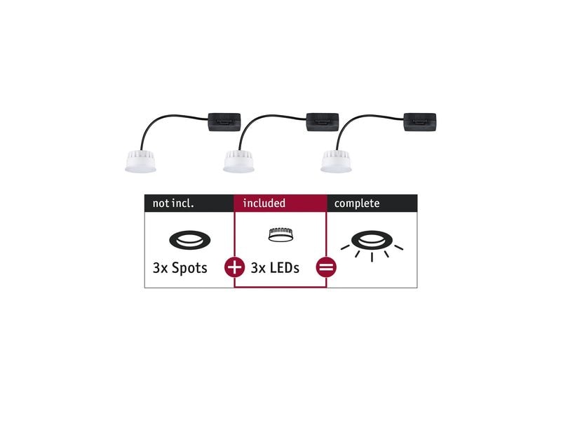 Paulmann Einbauleuchte LED Modul Choose Coin 3er-Set Drei LED Einbaustrahler