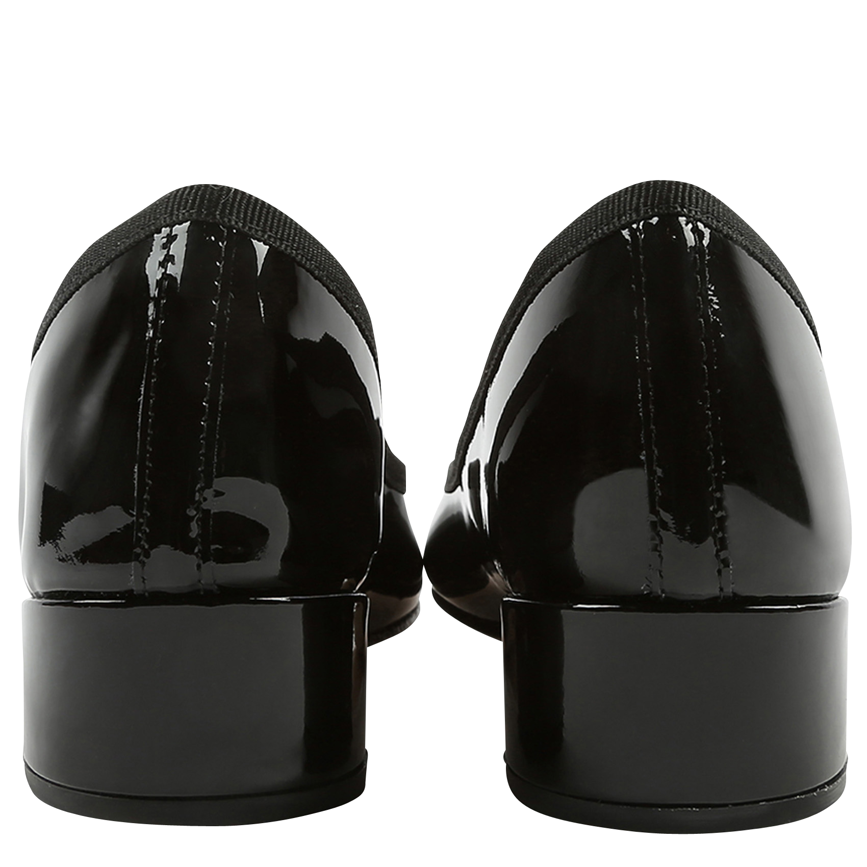 CAMILLE - Ballerines à talons en cuir vernis | Noir