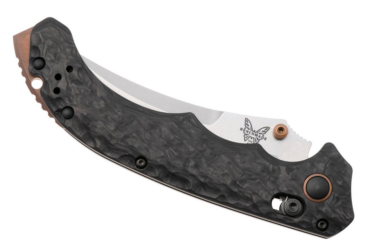 Benchmade Mini Bedlam 865-02 Stonewashed CPM S90V, 3K Twill Carbon Fiber, zakmes