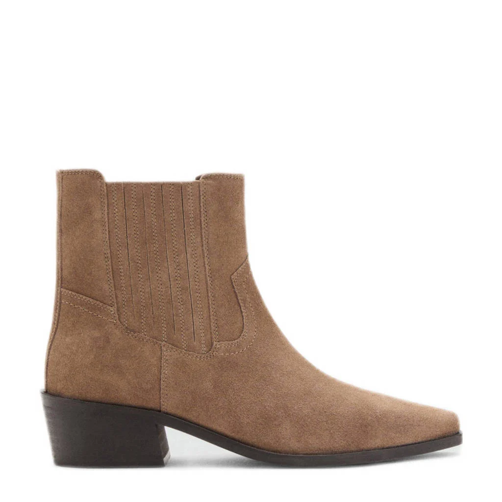 MANGO TEEN suède cowboylaarzen camel