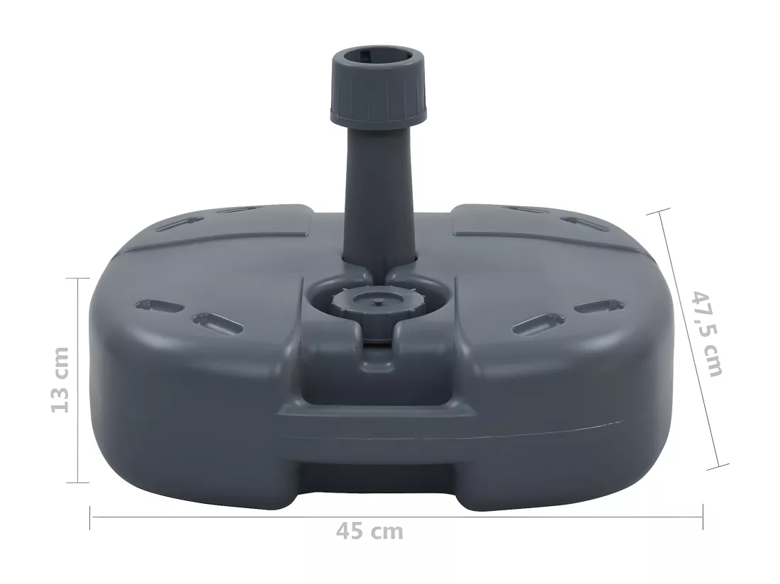 Prolenta Premium - Socle de parasol portable Gris Rempli de sable/eau