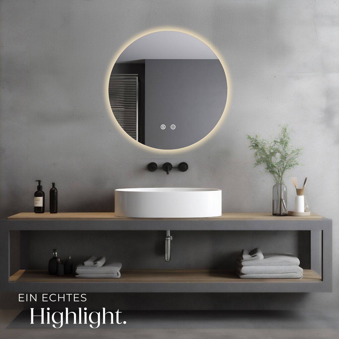 Runder LED Badezimmerspiegel Aurora