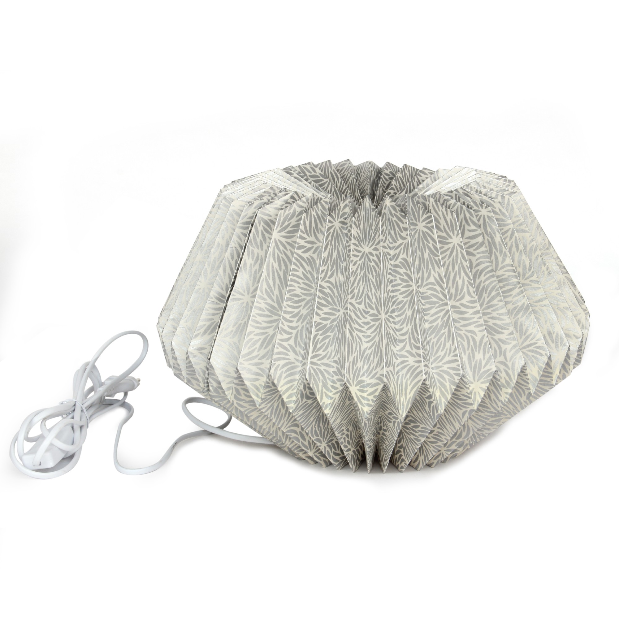Papierlampe, grau, weiß, Ø 36 cm, H 26 cm von fischer's lagerhaus