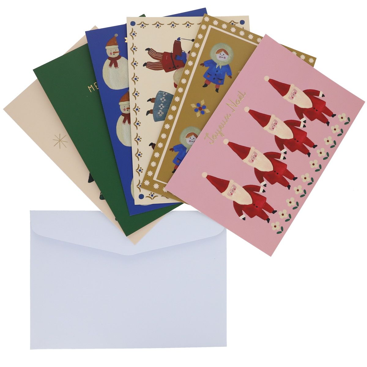 Coffret de 6 cartes de vœux et enveloppes Joyeux Noël Mercredi et Patati