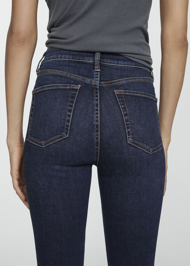 MANGO Carla skinny high-rise jeans Open blue