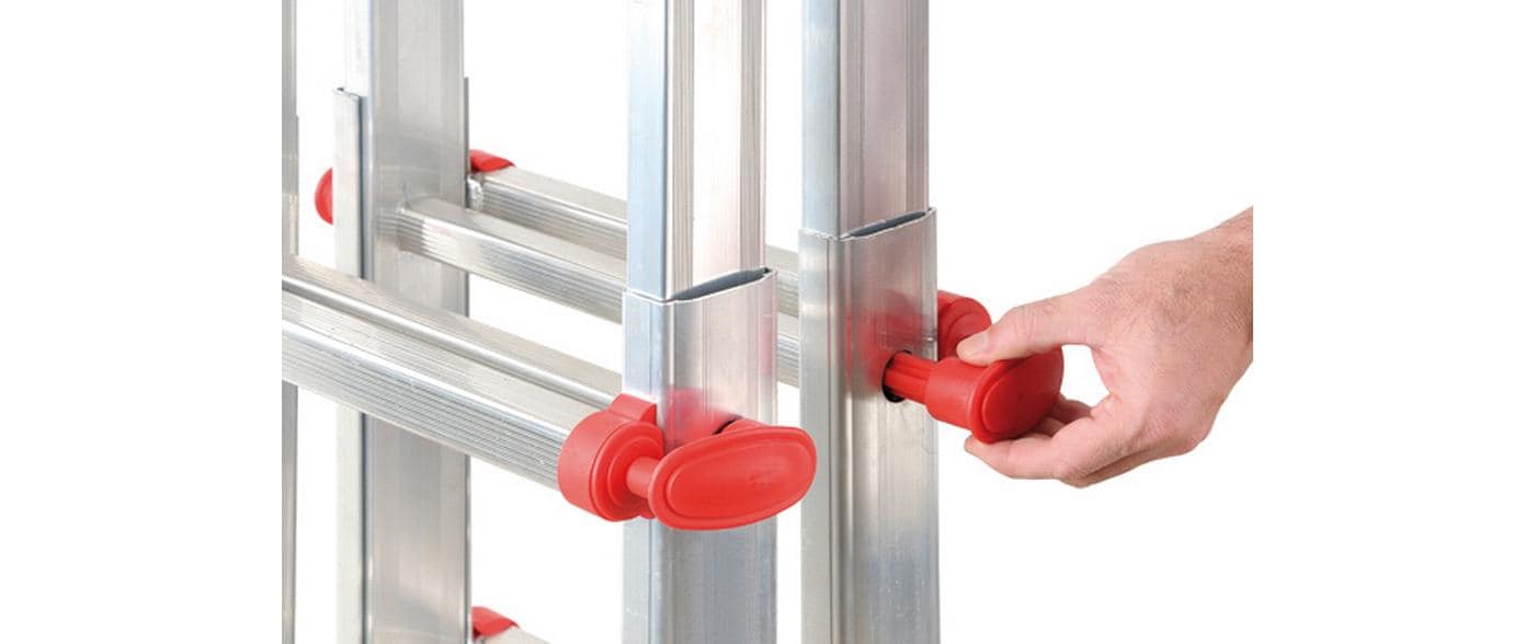 Teleskopleiter 4 x 3 Sprossen<br>Verwendbar als Anlege- und Schiebeleiter