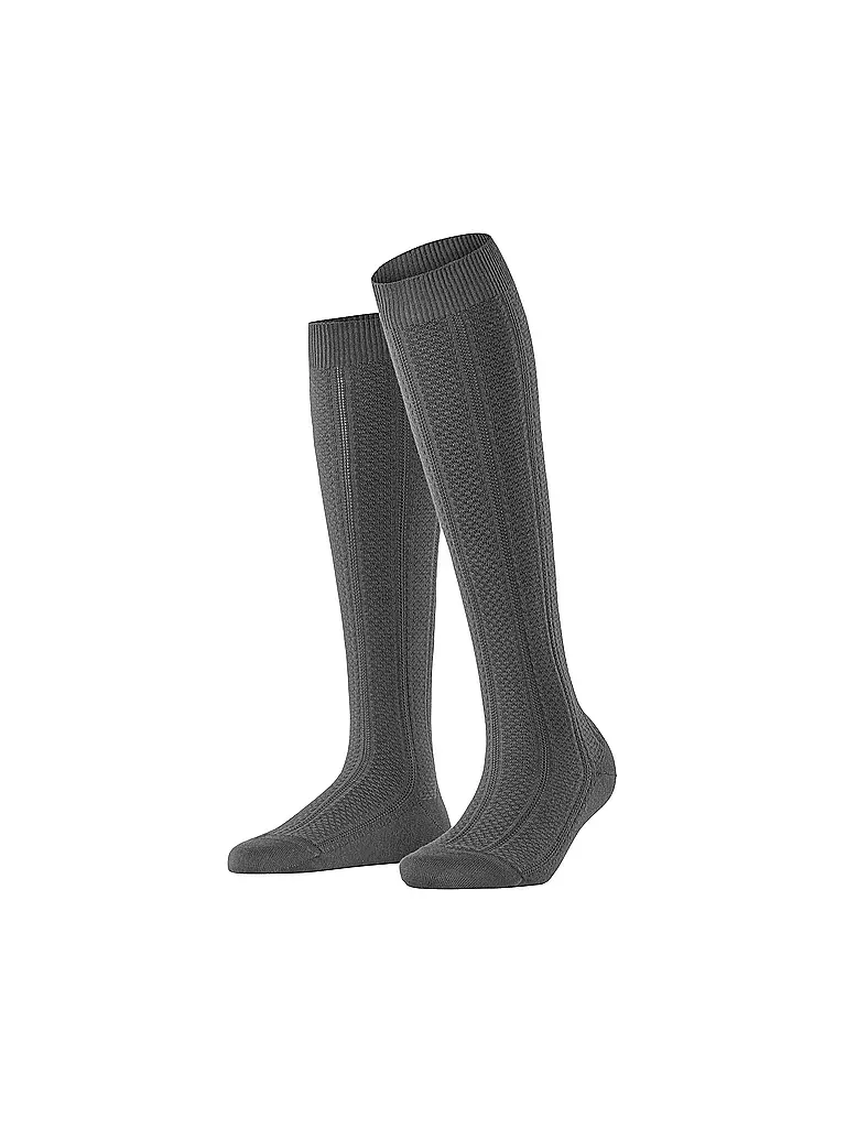 FALKE Kniestrümpfe NEEDLEPOINT dark rock grau
