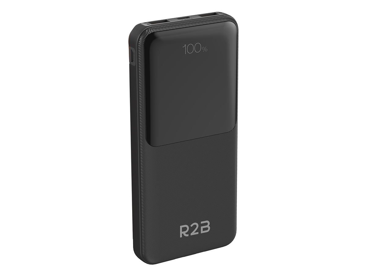 R2B 10000 mAh powerbank met ingebouwde kabels